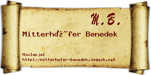 Mitterhöfer Benedek névjegykártya