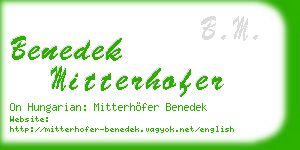 benedek mitterhofer business card